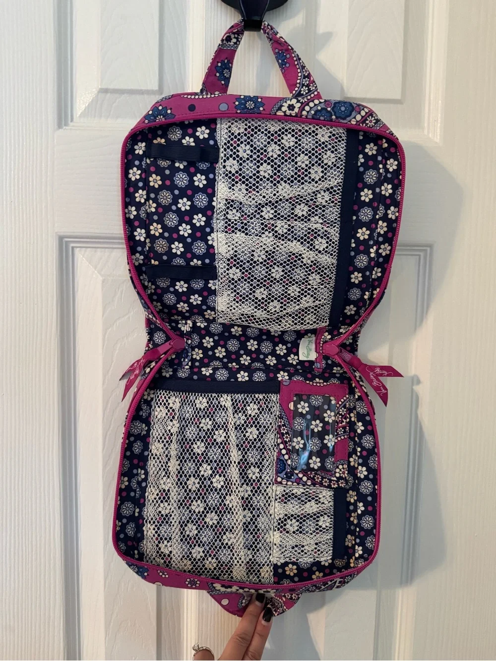 Vera Bradley Pink Paisley Quilted Cosmetic Organizer